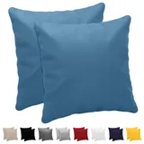 Dreamzie Kissenbezug 80x80 (Set mit 2) - 100% Jersey Baumwolle 150 g/qm Kissenbezüge -Blau - Für Kissen 80 x 80 cm - Kissenhülle - Kissenbezug - Resistent und Hypoallergen