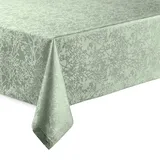Hochwertige Tischdecke mit Saumrand Harmony Salbeigrün Rund 140 cm pflegeleicht