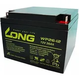 Long WP26-12 WP26-12 Bleiakku 12V 26Ah Blei-Vlies (AGM) (B x H x T) 166 x 125 x 175mm M5-Schraubansc