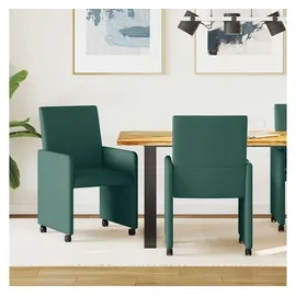 vidaXL Esszimmerstuhl Stoff dunkelgrün 2er Set