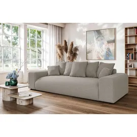Home Affaire Big-Sofa HOME AFFAIRE "LAKESIDE 3-Sitzer Schlafsofa mit Bettkasten, Breite 256,5 cm", grau (beige), B:256,5cm H:82cm T:122cm, 100% Polyester, Sofas, Big-Sofa, Liegefläche 168,5x195 cm, hoher Sitzkomfort, Maße B/T/H: 256/122/82cm