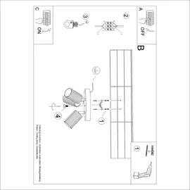 Sollux Lighting Deckenlampe 3 Flammig rund Aluminium beige