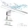 ERWEY 2 in 1 LED Badleuchte 5 W 6000 K Schwarz 30 cm