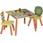 Woltu Kindertisch Waldtiere 3-tlg. 90 x 60 cm Kiefer lackiert mehrfarbig