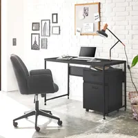 Expendio Schreibtisch mit Drehstuhl Cornelius 8, Nachbildung schwarz, 165x74x60