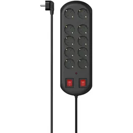 Hama Steckdosenleiste 10-fach 2 m Schwarz