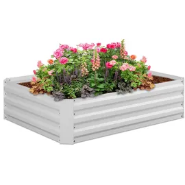 Relaxdays Hochbeet 120 x 30 x 90 cm Weiß