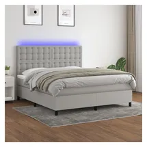 vidaXL Boxspringbett 180 x 200 cm Hellgrau