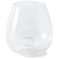 Rivièra Maison Riviera Maison Drinks On The House Wasserglas mit Textgravur, Trinkglas, 1 Stück Gläser