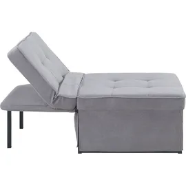 Atlantic Home Collection Sessel, Liege, Hocker Finn, Polyester, Grau, BxTxH: 80cm x 72cm x 43cm