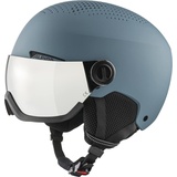 Alpina ARBER Visor Q-LITE - Hochwertiger & Leichter Skihelm Mit Kontrastverstärkendem Visier Für Erwachsene, Dirt-Blue matt, 58-62