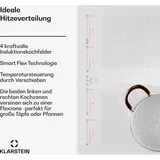 Klarstein Induktionskochfeld 4 Platten, Glaskeramik-Induktionskochfeld mit 4 Kochfelder, 7200 Watt Induktionskochfeld, Herd mit Touch-Control & Üb... - Weiß