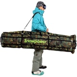 Unistrengh - wasserdichte Snowboardtasche Rollen Skitasche Snowboard Roller Bag gepolstert Skisack Teleskop-Tragetasche mit schuhfach Boardbag Wheels 100-210cm Verstellbarer Größe Camouflage