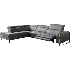 Calia Italia Ecksofa CALIA ITALIA "Pier, Design und erstklassiger Sitzkomfort im Einklang, L-Form", grau (grigio), B:290cm H:78cm T:227cm, Sofas, Ecksofa, mit elektrischer Relaxfunktion, in hochwertigem Lederbezug