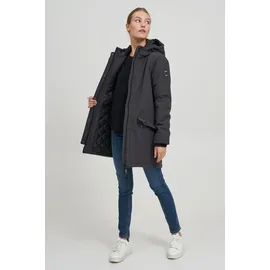 Oxmo OXTamila Damen Übergangsmantel Parka Lange Jacke mit Kapuze - L