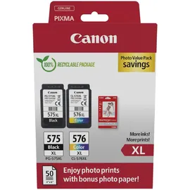 Canon PG-575XL /CL-576XL Photo Value Pack Schwarz, Cyan, Magenta, Gelb