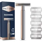 Gillette King C. Doppelseitiger Rasierhobel mit 5 Ersatzklingen