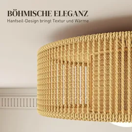 Homcom Boho-Deckenlampe 1 G9 rund beige