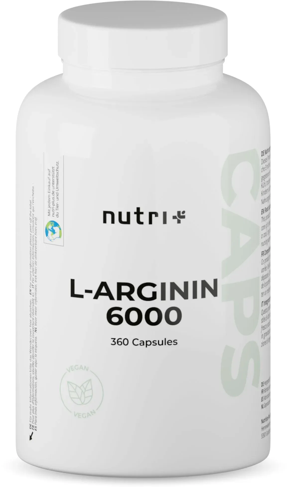 Nutri+ - L-Arginin Kapseln 360 St