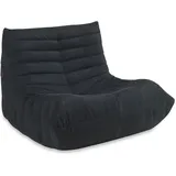 [en.casa] Bodensessel Kodsø Mikrofaser 75 x 90 x 100 cm Schwarz