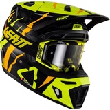 Leatt 8.5 Tiger Motocross Helm mit Brille, schwarz-gelb, Größe XL
