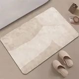 Badezimmerteppich, Badematte Rutschfest, 120x160cm Bad Teppich LäUfer, Duschmatte, Badteppich Badvorleger Rutschfest Waschbar, Antirutschmatte Dusche, Teppich Badezimmer, Bathroom Bath Mat, Beige