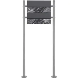 ML-Design Briefkasten mit Ständer Mailbox Standbriefkasten Postkasten Stahl Briefkasten