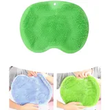 RQzaufania Fußschrubber für die Dusche, Fußreiniger Massagematte mit Rutschfester Absaugung, Reinigt, Peelt, Massiert Ihre Füße ohne Bücken (Blau) (Grün)