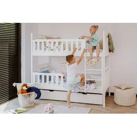 Kids Collective Hochbett 80 x 180 cm Kiefer massiv weiß