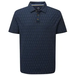 Sherpa Herren Bali Polohemd, L - RATHEE BLUE PRAYER WHEEL