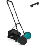 VONROC - Rasenmäher manuell 30cm breit - Spindelmäher - 300mm – 4 Höheneinstellungen (15-25-31-35mm) - Inklusive Wandhalterung und Grasfangkorb