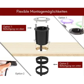 Kalb Material Für Möbel Einbausteckdose 230V Schwarz 2 St.