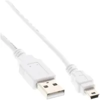 InLine USB 2.0 Mini-Kabel, USB A Stecker an Mini-B Stecker (5pol.), weiß, 0,5m