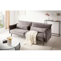 SalesFever 3-Sitzer Sofa mit Schlaffunktion 207x86x88 cm | Grau | 368510
