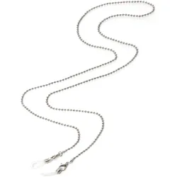 Brillenkette FIRETTI "in Kugelkettengliederung, rhodiniert", weiß (metallfarben, weiß), Tragebänder, DamenL:81cm, Metall, Gummi, L:81cm