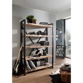 Massivmoebel24 Bücherregal 120 x 40 x 180 cm Beige