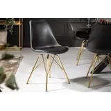 riess-ambiente Polsterstuhl SCANDINAVIA MEISTERSTÜCK schwarz / gold (Einzelartikel, 1 St), Esszimmer · Kunstleder · Metall · Retro Design schwarz