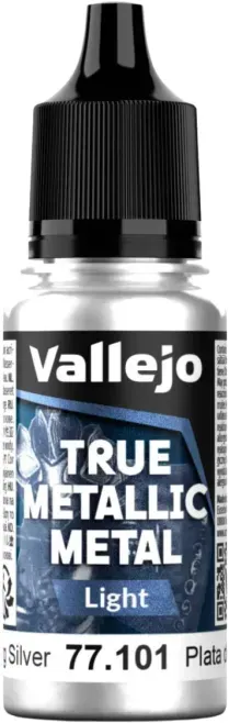 Vallejo True Metallix Metal LIGHT Sterling Silver 18ml (101)