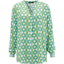 Aniston CASUAL Schlupfbluse mit extravagantem, graphischem Druck Gr. 36, wollweiß-apfelgrün-türkis, , 16796007-36