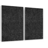 platino24 Akustikplatte 2er Set Rechtecke aus Basotect ® G+ mit Akustikfilz 825x550x50mm schwarz