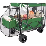 Bollerwagen - waldgrün - faltbar - mit Schutzhülle
