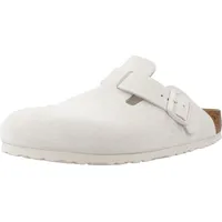Birkenstock Boston Suede Holzschuhe Antique White 38