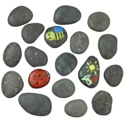 Relaxdays Dunkelgraue Steine zum Bemalen Grau