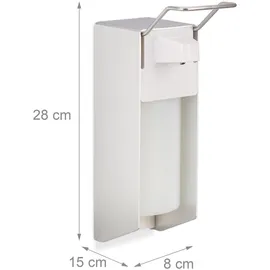 Relaxdays Desinfektionsspender 500 ml Silber/Weiß