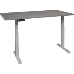 Schreibtisch MÄUSBACHER "Big System Office", silber (silber, graphit, silber, graphit), B:160cm, Tische, Breite 160 cm, elektrisch höhenverstellbar
