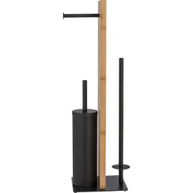 Wenko WC-Garnitur Lesina Bambus/Schwarz 1 St.