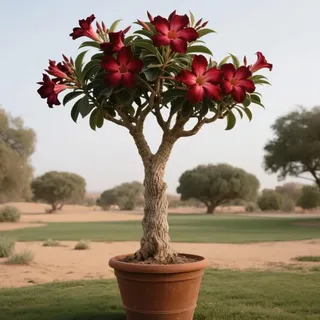 Die Wüstenrosen - (Adenium) Winterharte mehrjährige,Seltene Rosen,Einfach zu Pflegen,Schnelles Wachstum-mit Auffälligen Blüten (A, 1 Knolle)