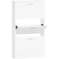 VidaXL Schuhschrank Weiß 59x17x108 cm Holzwerkstoff