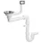 Bruckner Spülbecken-Siphon raumsparend, mit Überlauf und Anschluss 6/4", DN40, Weiß