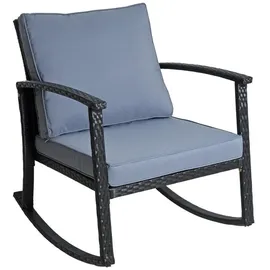 Estexo Polyrattan Schaukelstuhl 0 x 0 x 0 cm schwarz